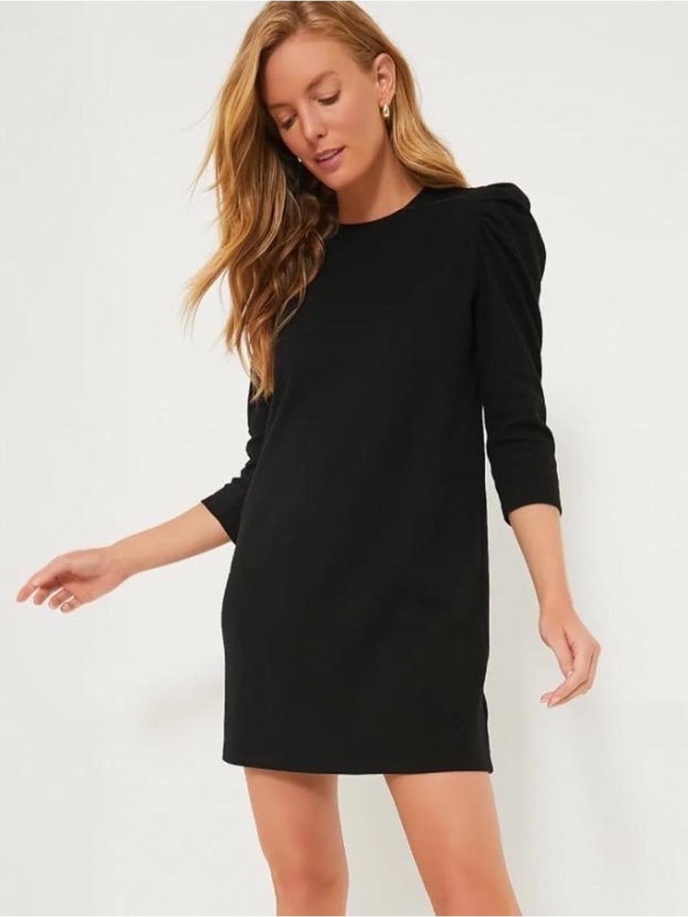 Pomander Place Black Puff Sleeve Mini Dress